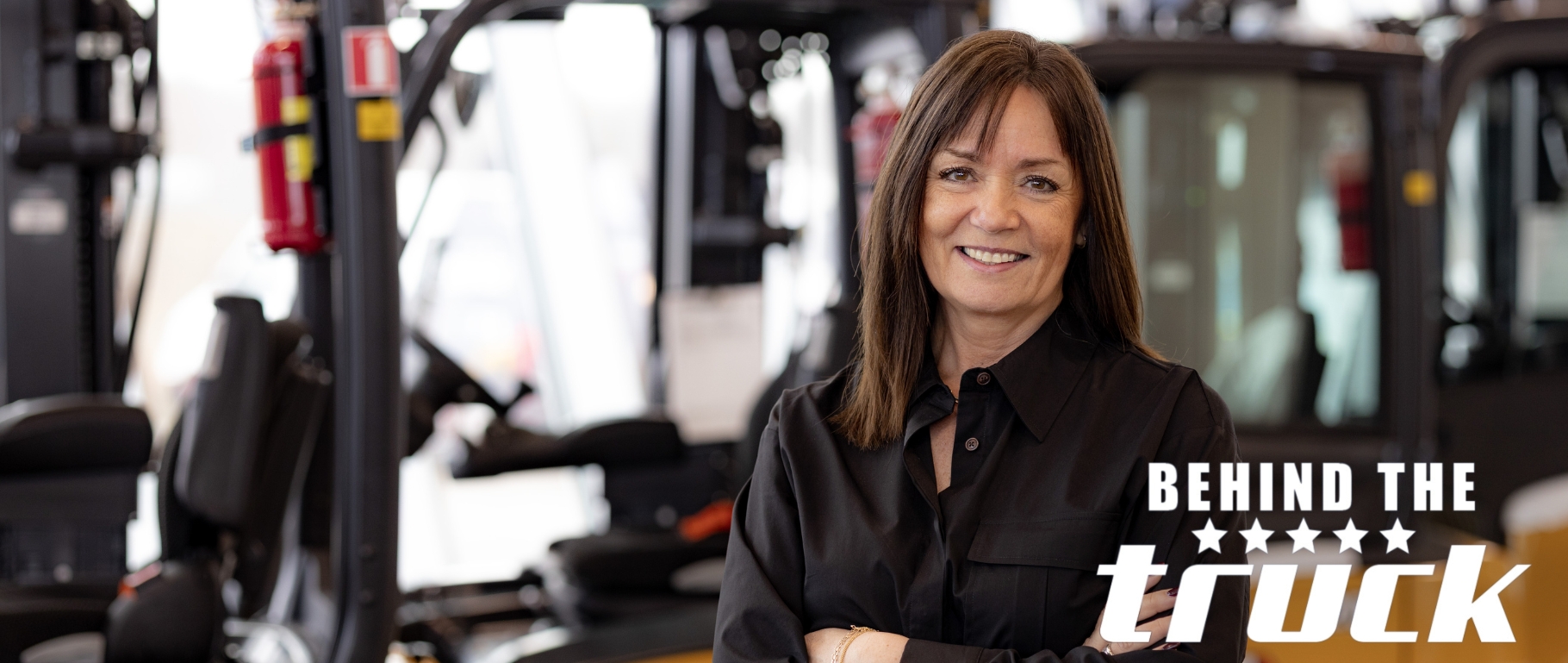 Anneth behind the truck