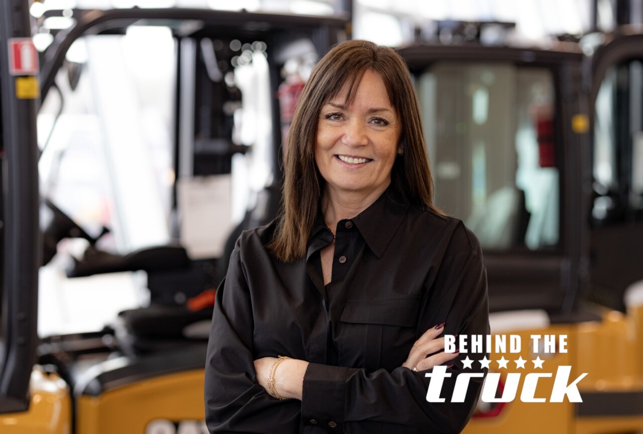 Anneth Hermansson behind the truck